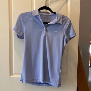 NEVER WORN Vineyard Vines Golf Shirt Blue and White Stripe
